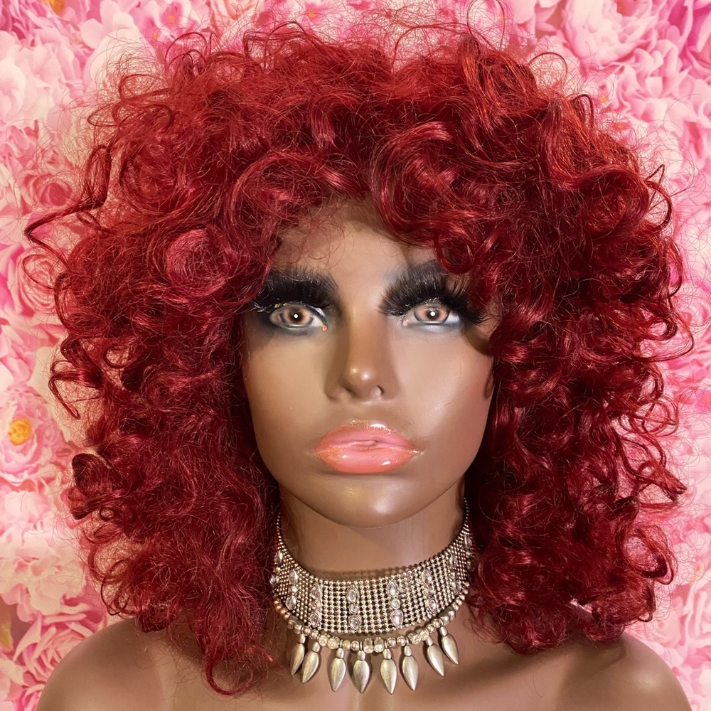 Synthetic Wig 14 inches Burgundy Red